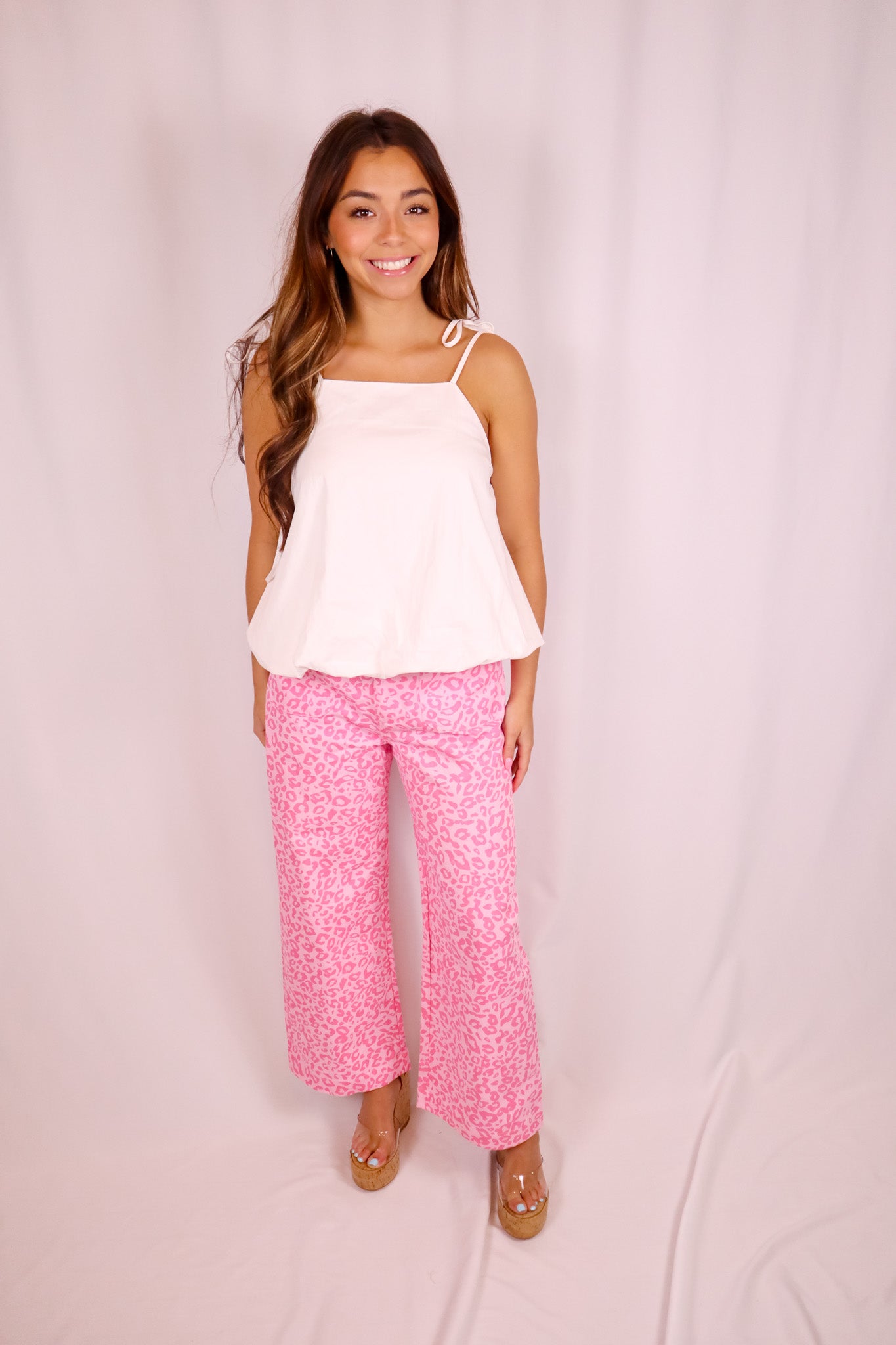 Blush Safari High-Waisted Wide-Leg Jeans