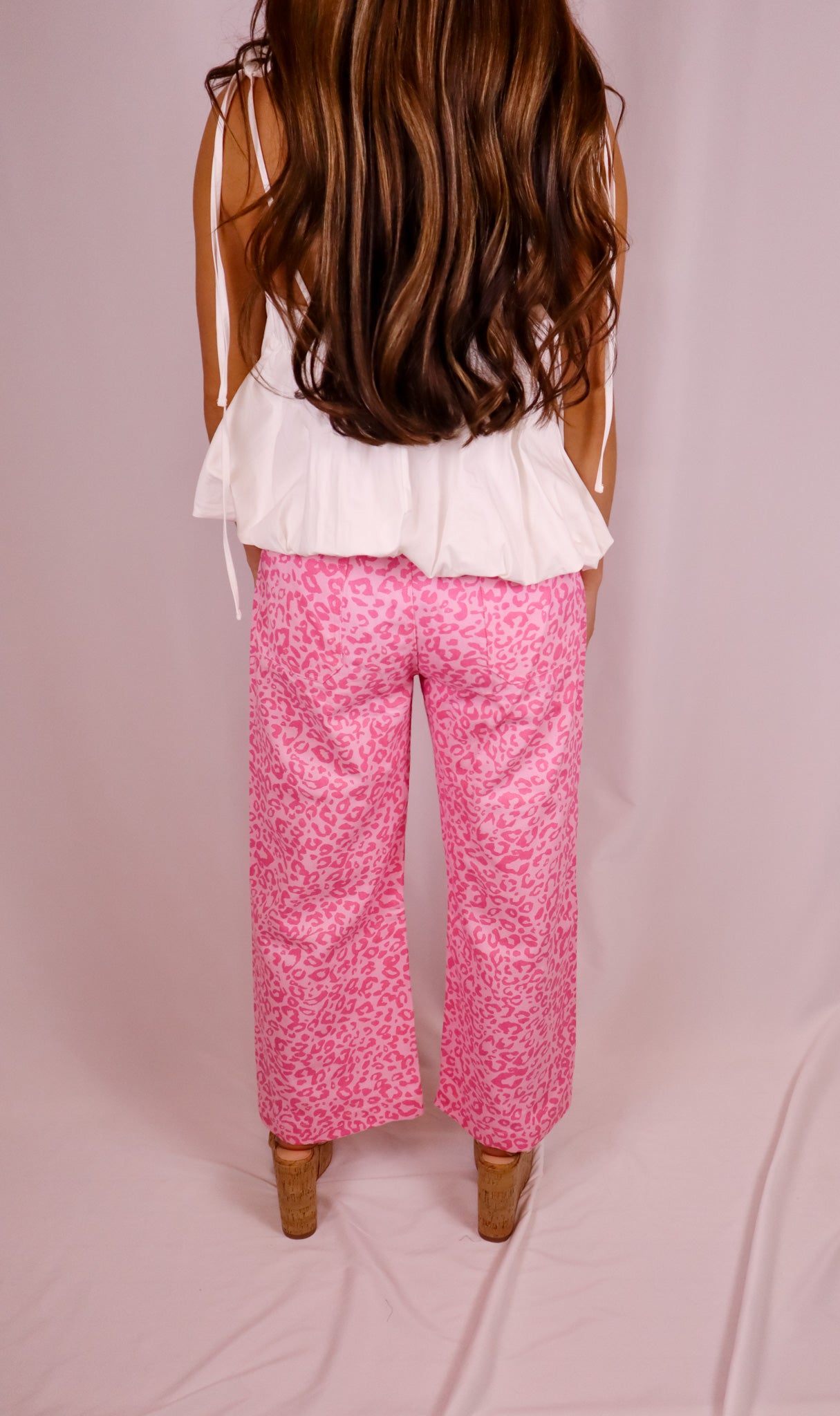 Blush Safari High-Waisted Wide-Leg Jeans
