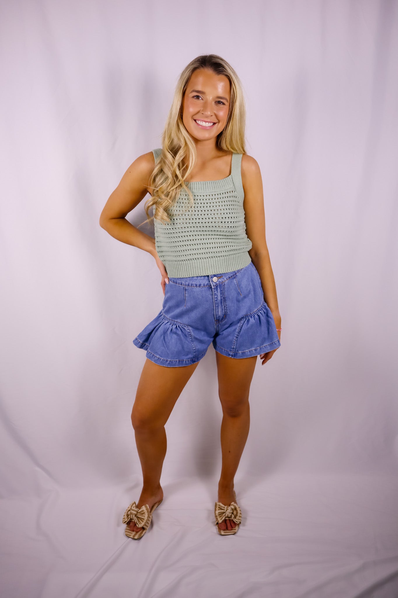 Sunlit Sage Crotchet Tank