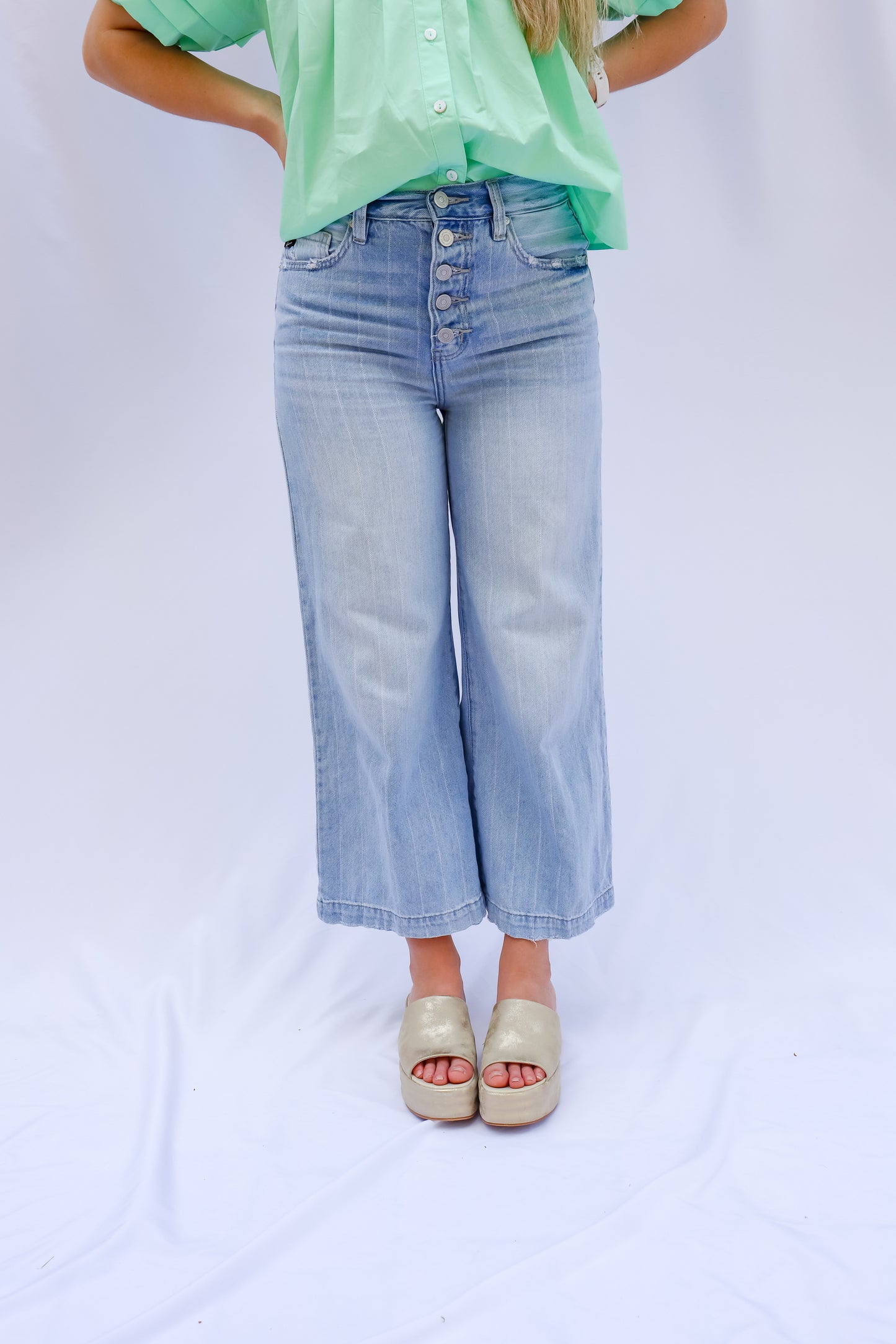 Coastal Breeze High-Rise Wide Leg Jeans