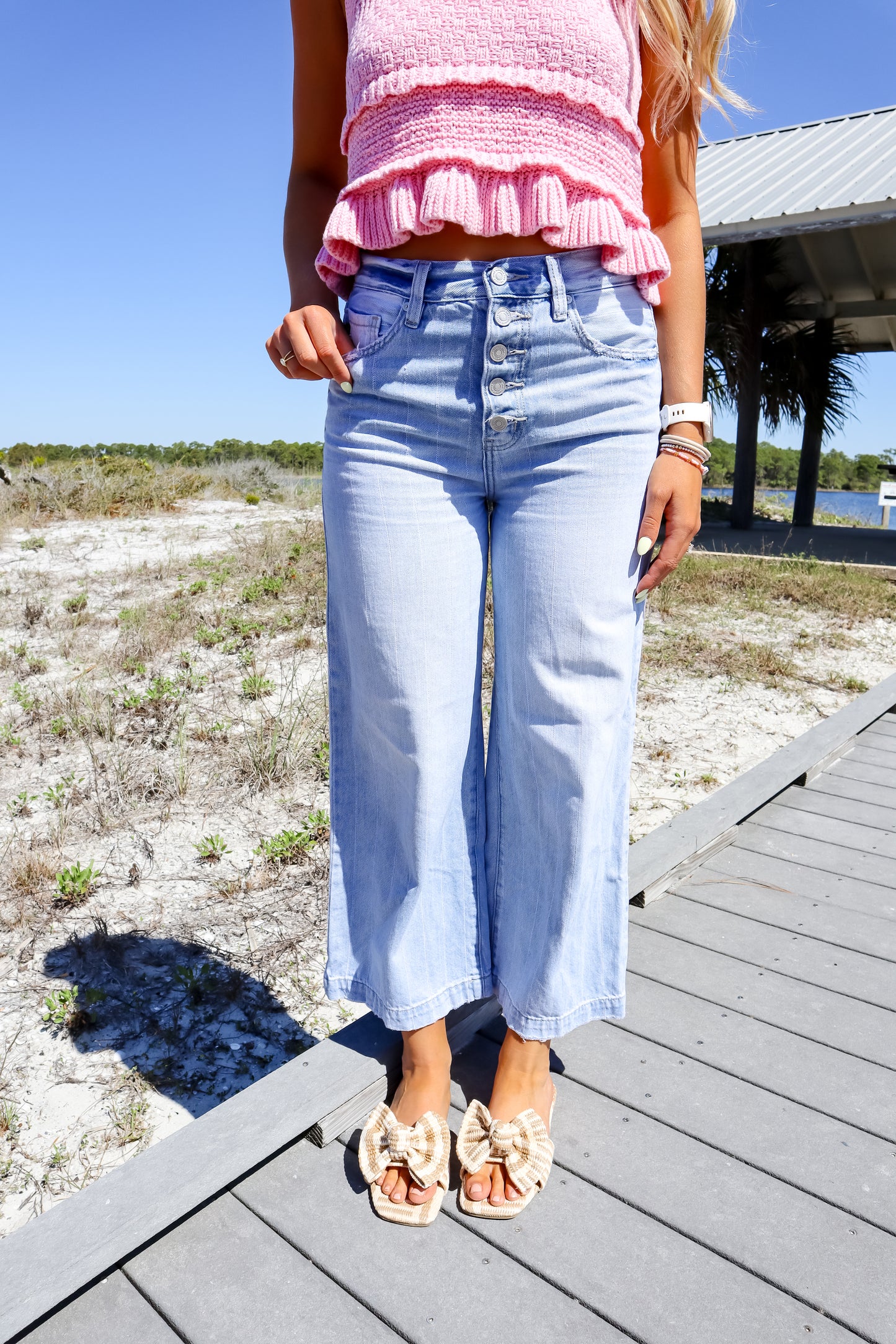 Coastal Breeze High-Rise Wide Leg Jeans
