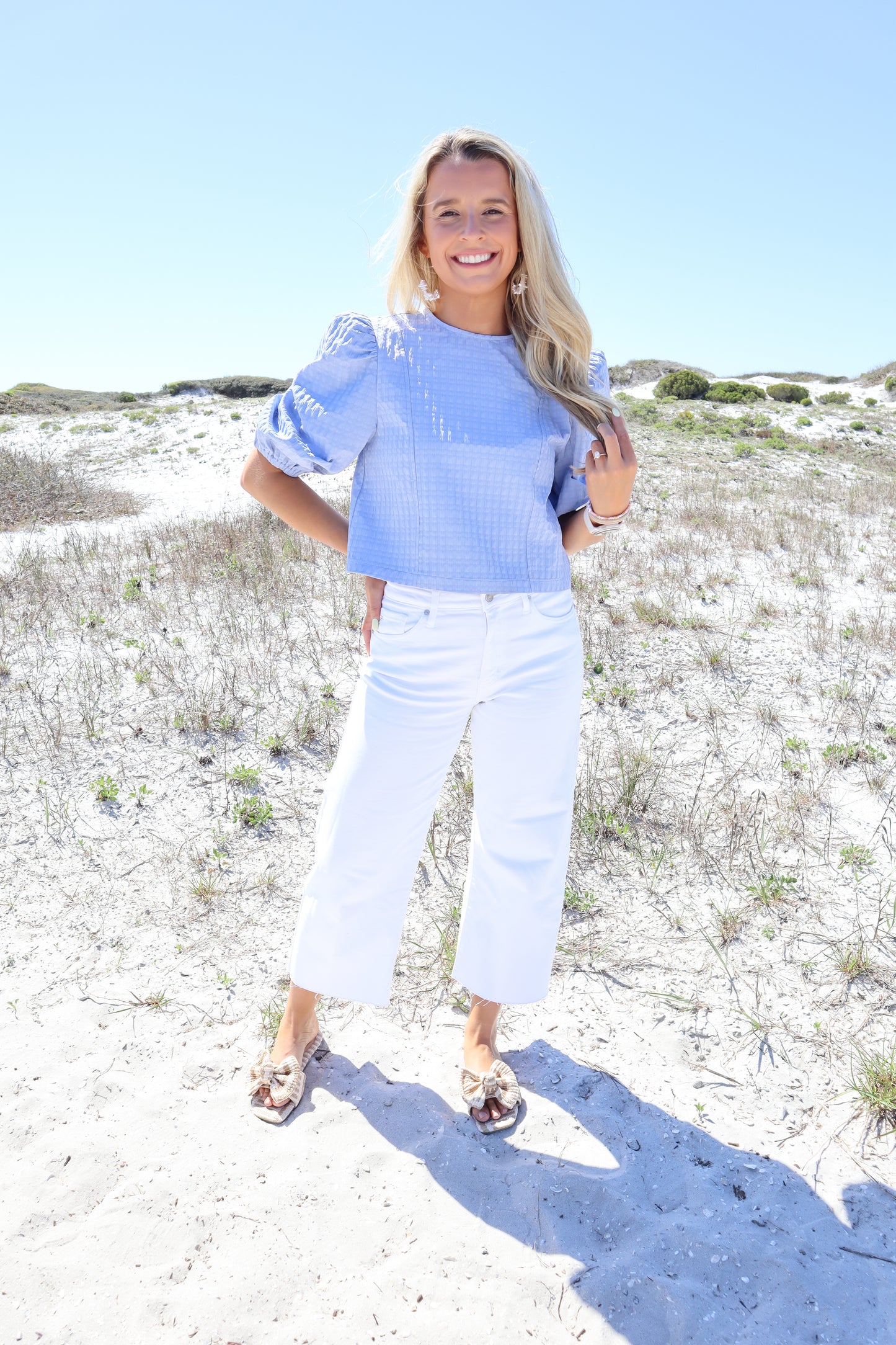 Periwinkle Charm Puff Sleeve Blouse