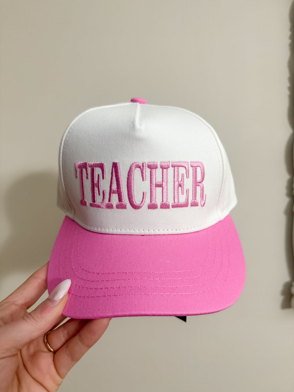 Pink Teacher Cap