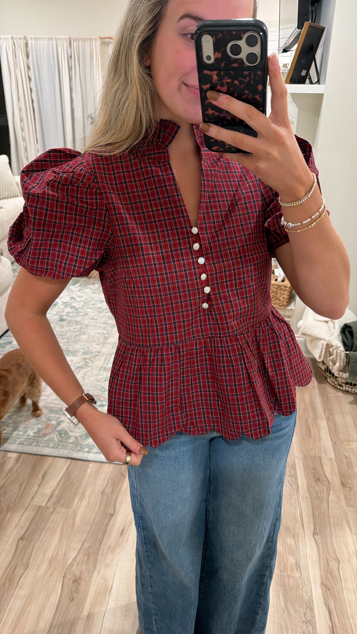 Paris Plaid Top