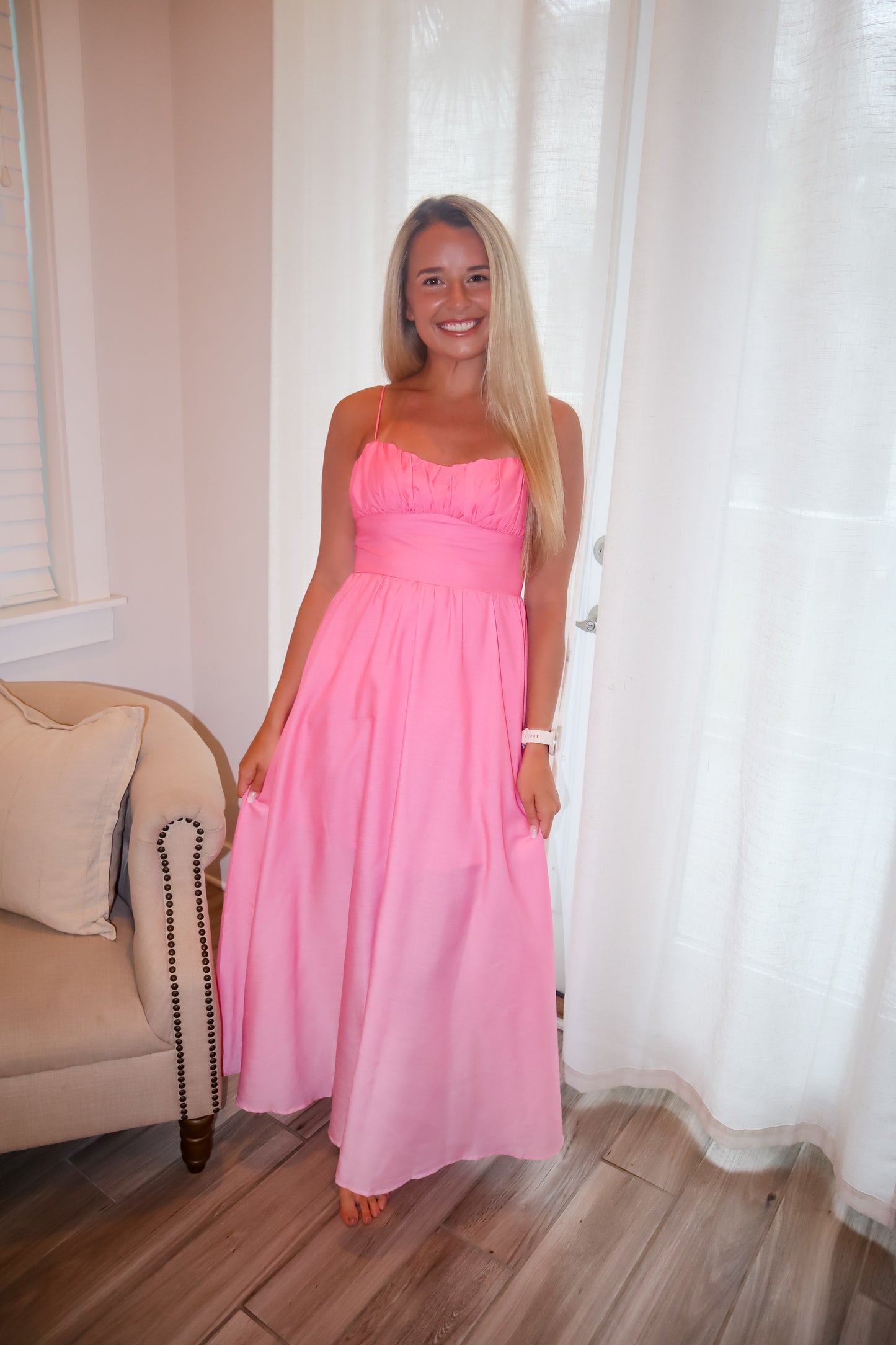 Rosé Sunset Maxi Dress
