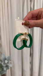 Emerald Hoop Earrings