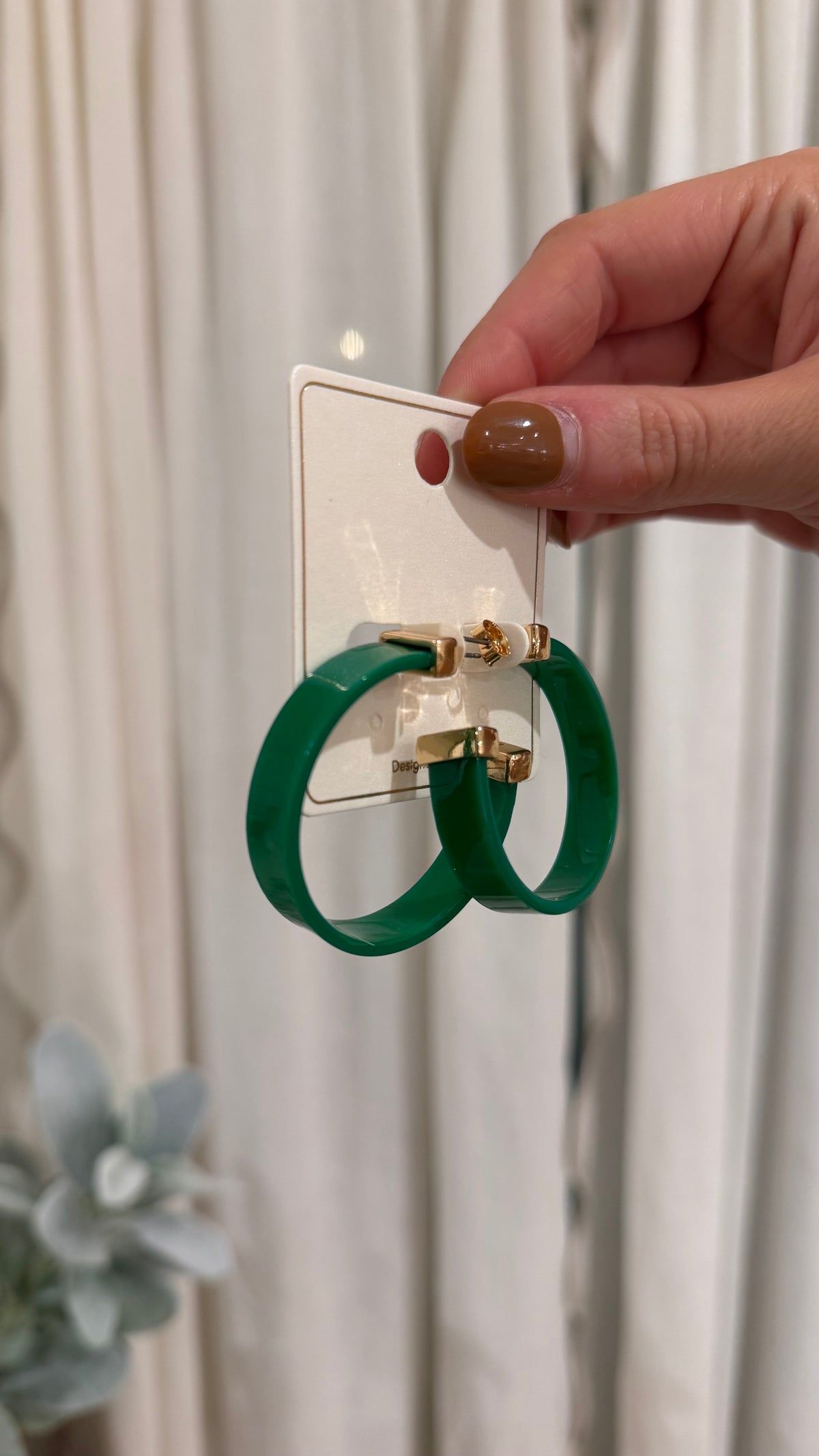 Emerald Hoop Earrings