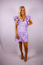 Purple Petal Ruffle Dress