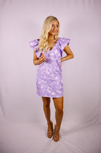 Purple Petal Ruffle Dress