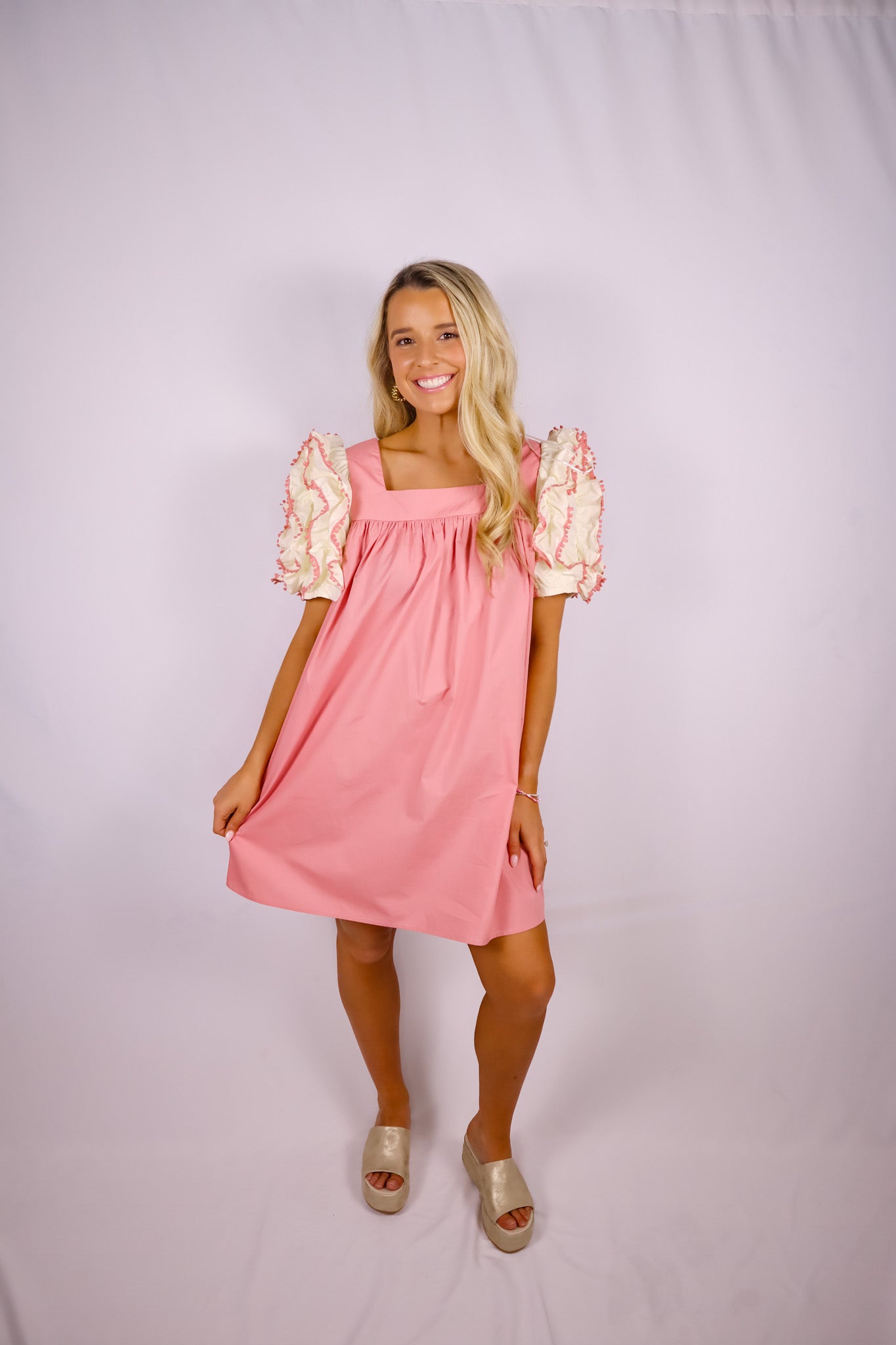 Rosé All Day Ruffle Dress