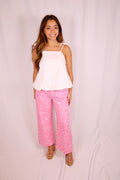 Blush Safari High-Waisted Wide-Leg Jeans