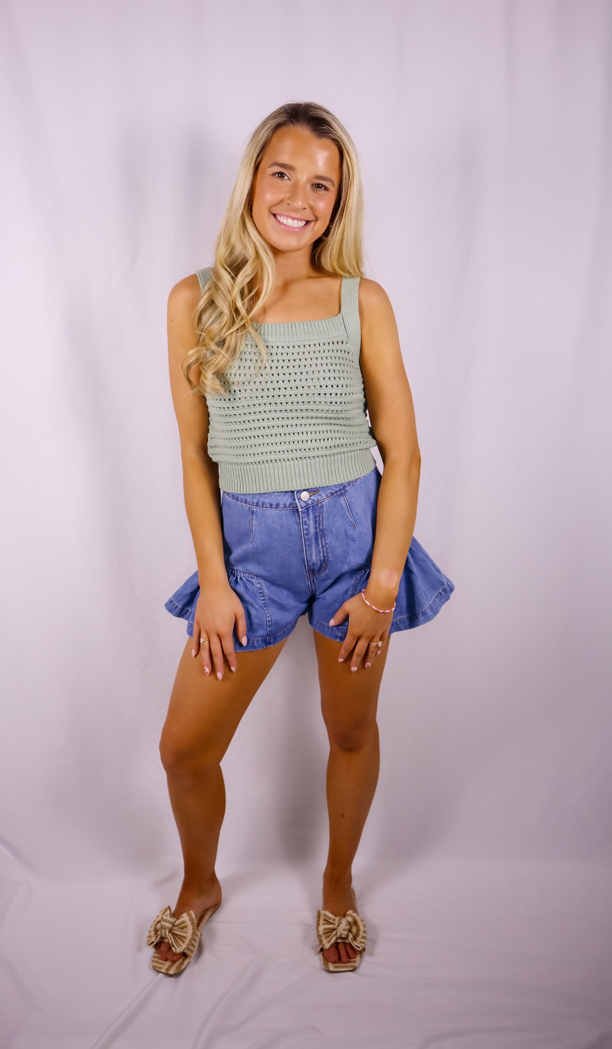 Sunlit Sage Crotchet Tank