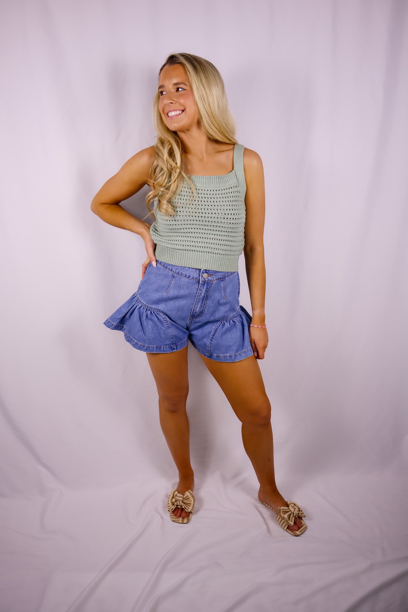 Sunlit Sage Crotchet Tank