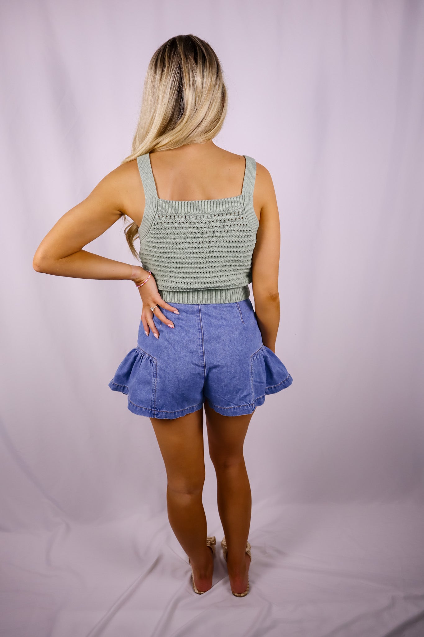 Sunlit Sage Crotchet Tank