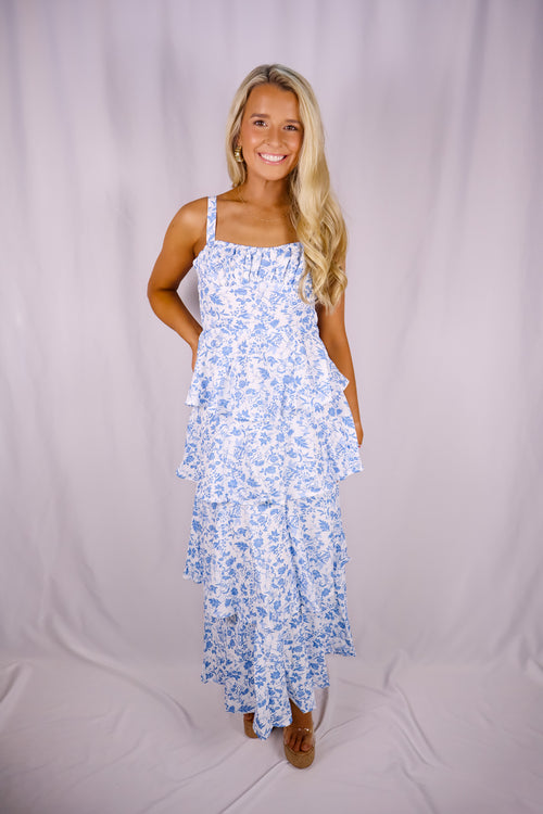 Blissful Blue Midi Dress