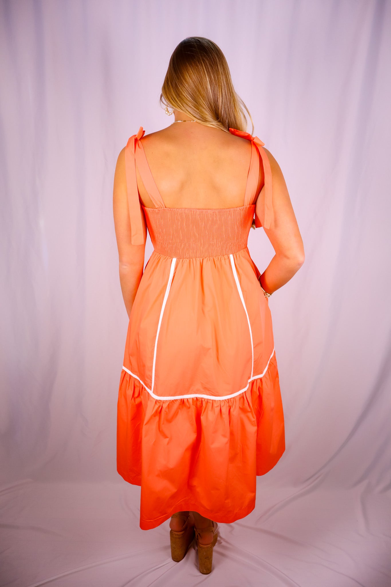 Classy Coral Midi Dress