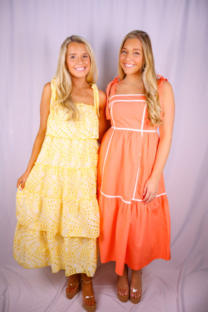 Classy Coral Midi Dress