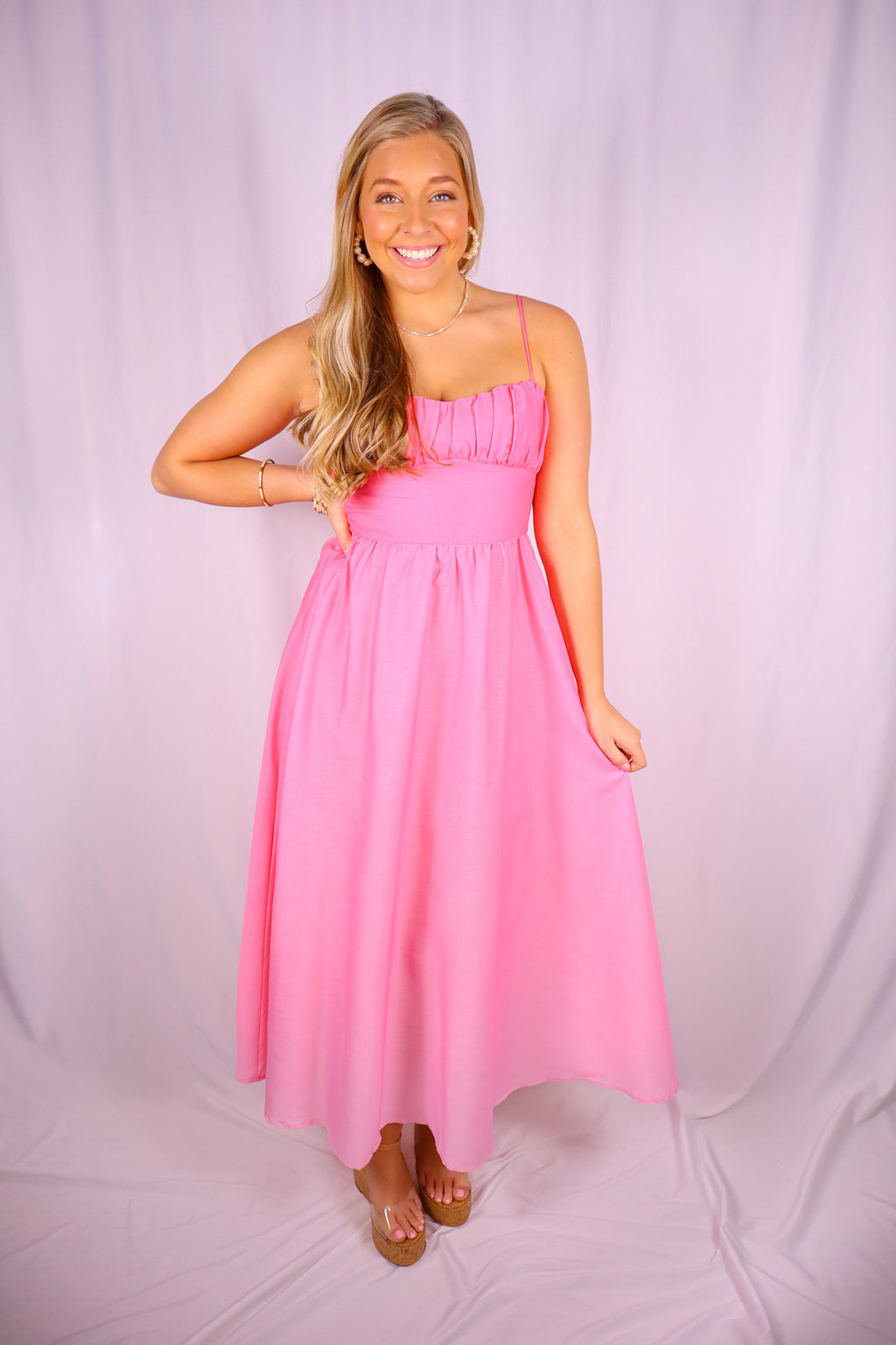 Rosé Sunset Maxi Dress