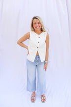 Ivory Button-Down Top