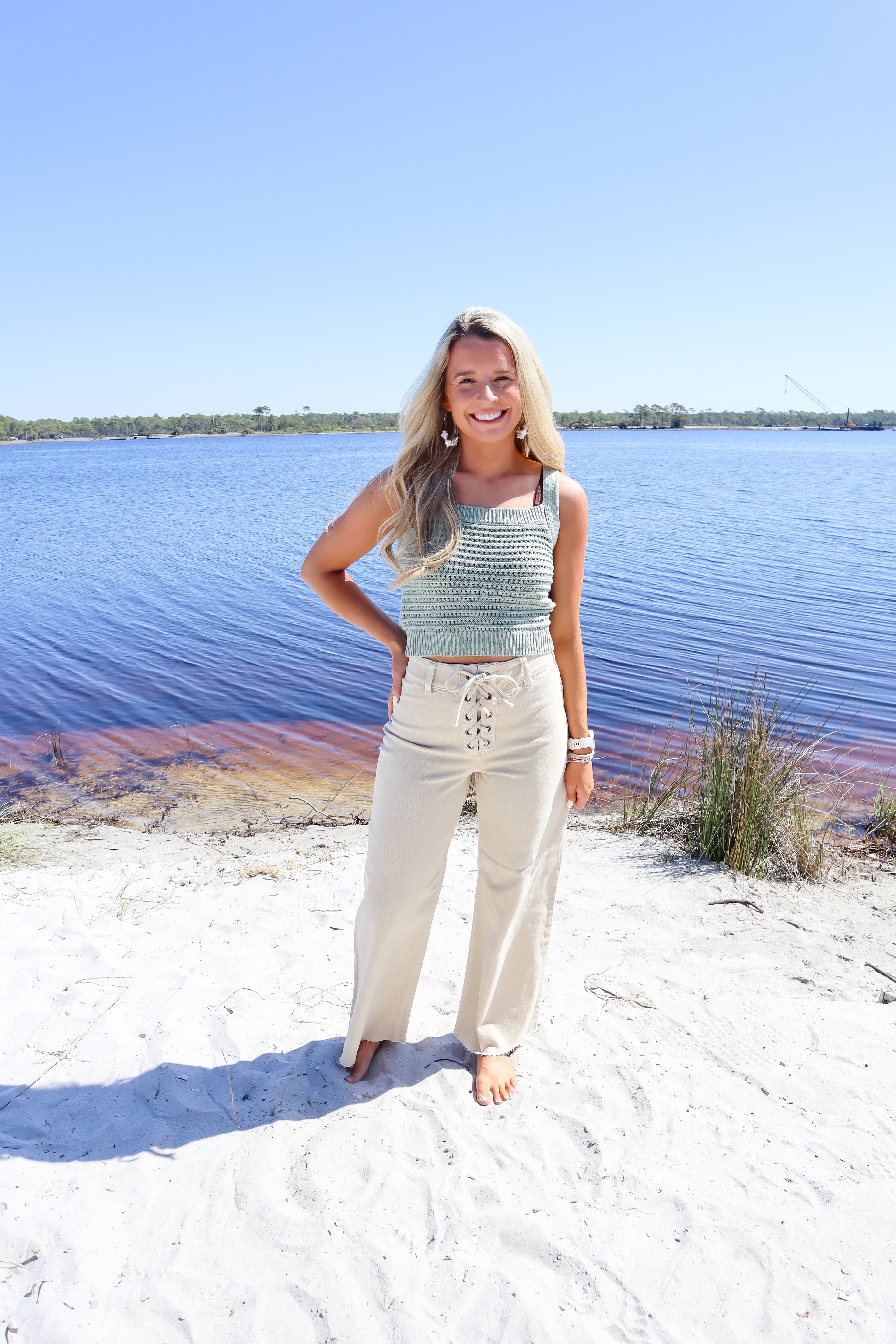 Sunlit Sage Crotchet Tank