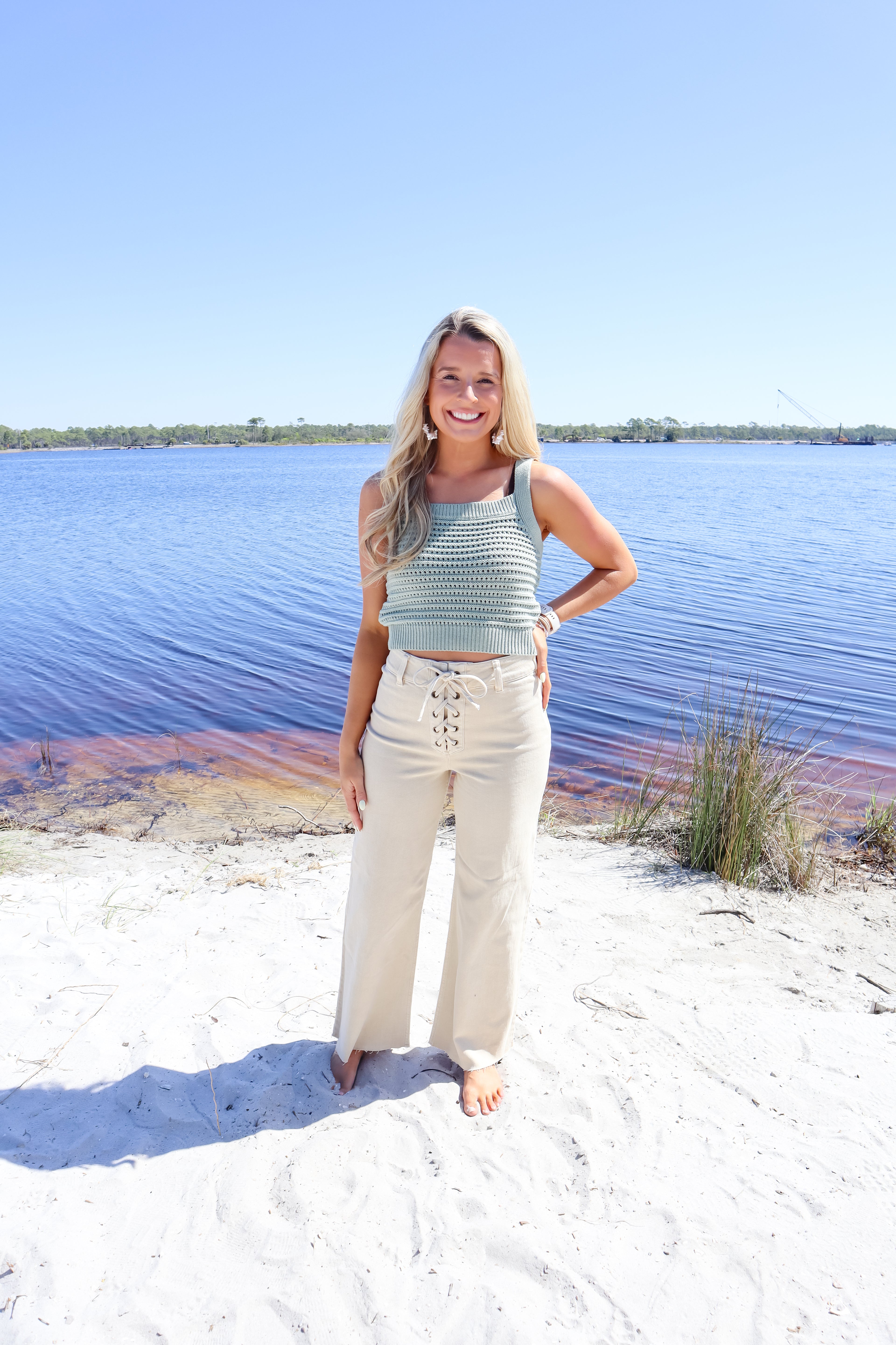 Sunlit Sage Crotchet Tank