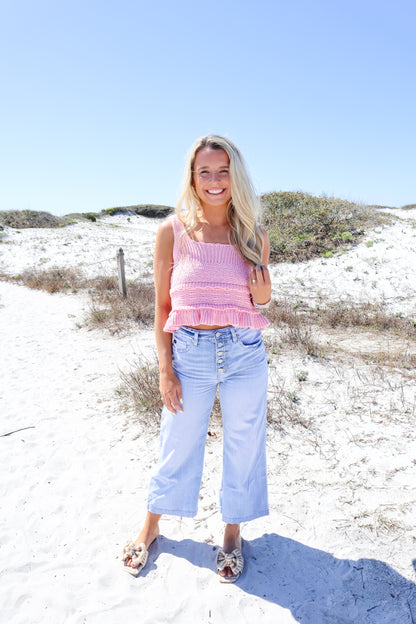 Rosy Crotchet Tank