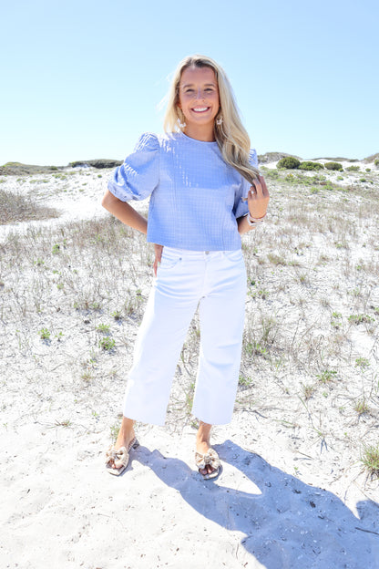 Periwinkle Charm Puff Sleeve Blouse