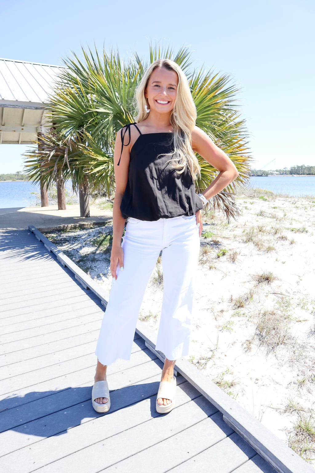 Midnight Bubble Tie Top