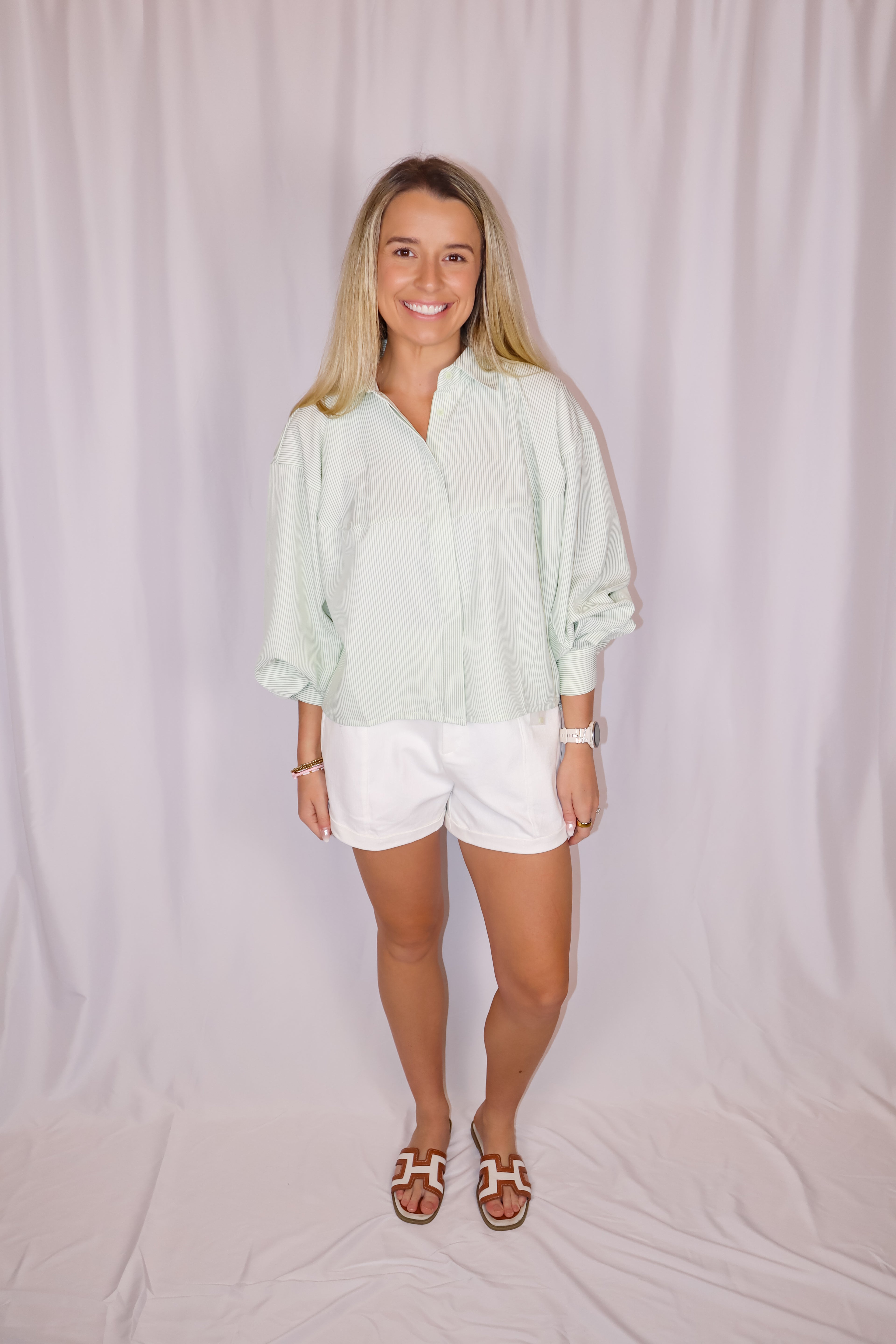 Sage Button Down