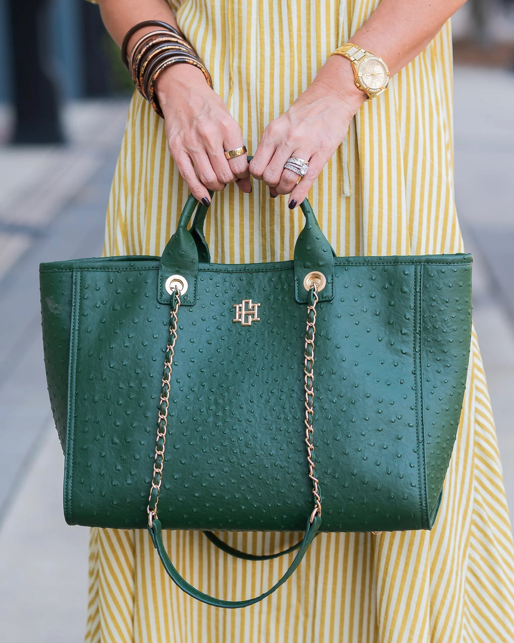 Caroline Hill Missy Tote Hunter Green