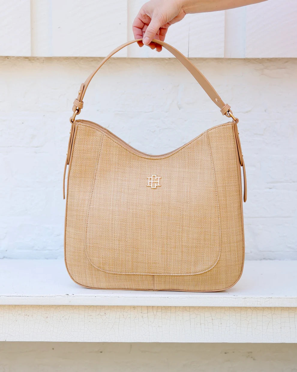 Caroline Hill Hadlee Hobo Bag Natural