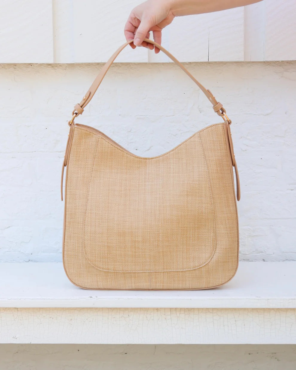 Caroline Hill Hadlee Hobo Bag Natural