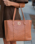 Caroline Hill Heath Tote Bag Saddle EO