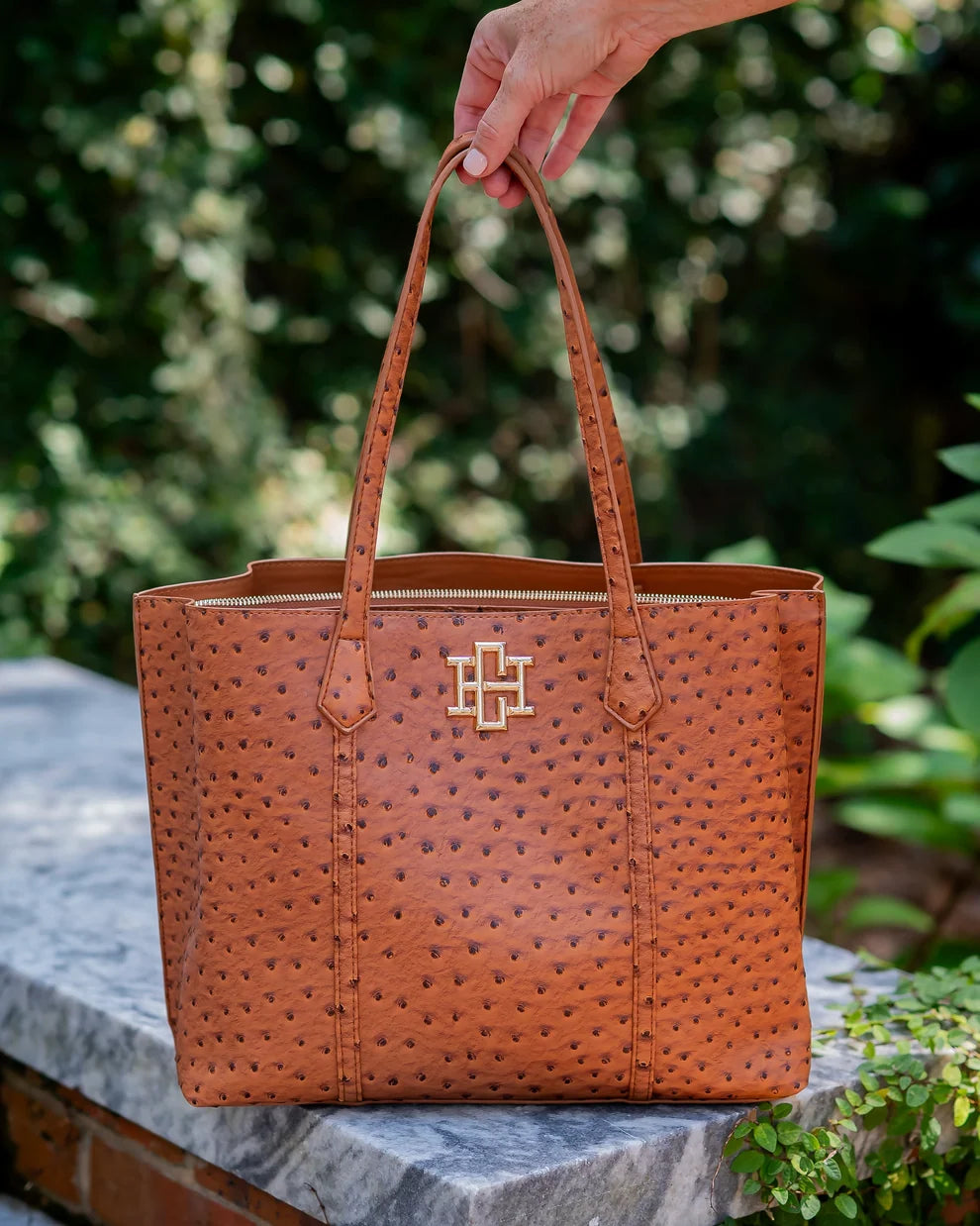 Caroline Hill Heath Tote Bag Saddle EO
