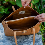 Caroline Hill Heath Tote Bag Saddle EO