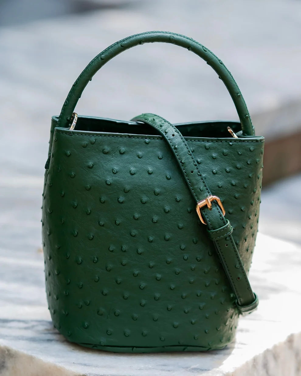 Caroline Hill Breyer Bucket Bag Hunter Green
